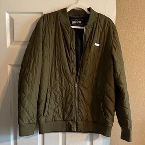 Empyre Khaki Quilted Bomber Jacket